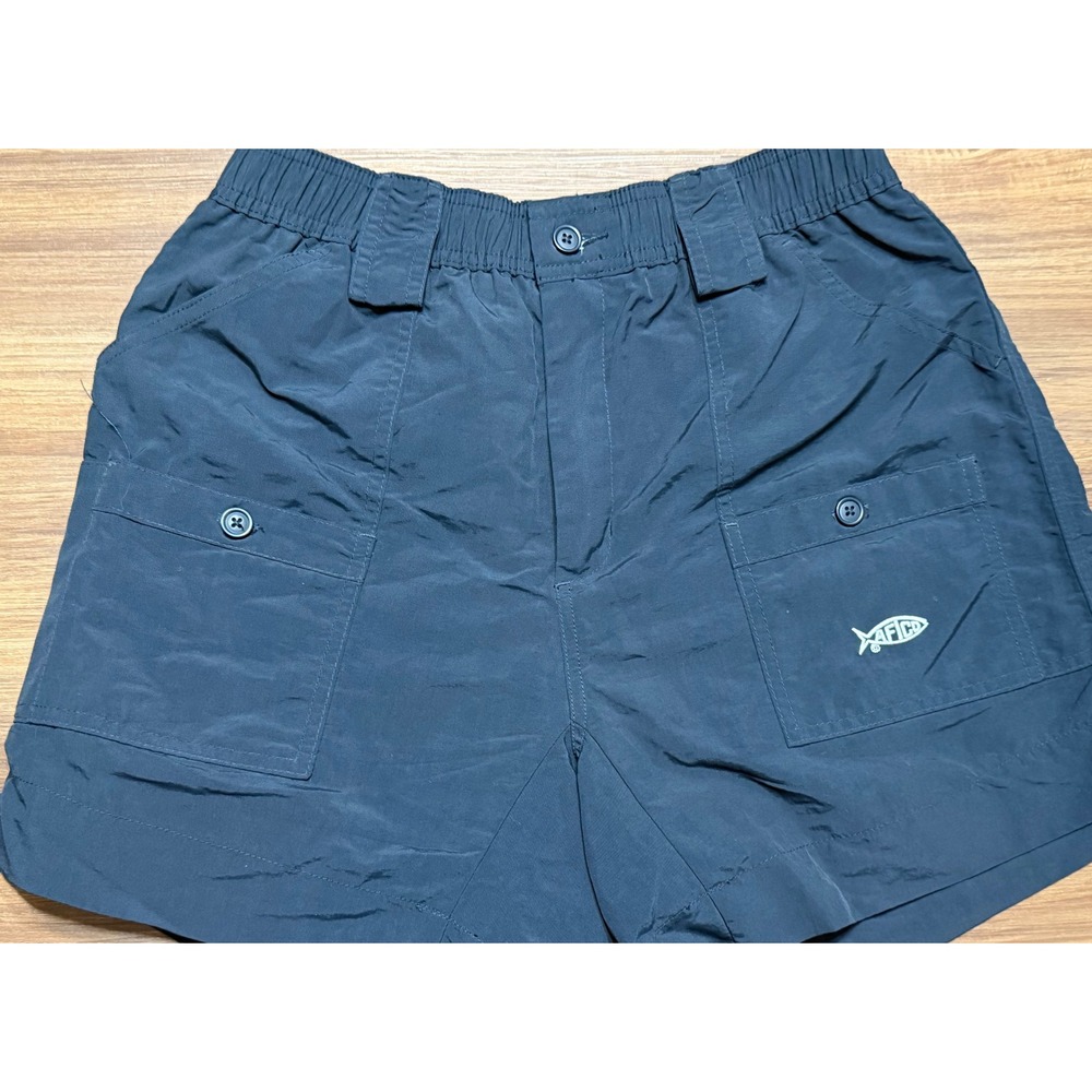 AFTCO Mens The Original Fishing 5" Shorts Navy Blue Nylon Utility Cargo Size 32 - Picture 3 of 9